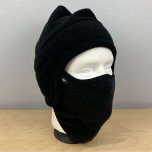 Seirus Innovation Winter Beanie Fleece Hat With Face Mask Black Size S/M